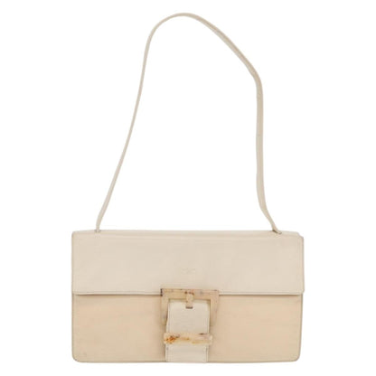 Prada PRADA Shoulder Bag Nylon Beige Silver Authentic bs33180