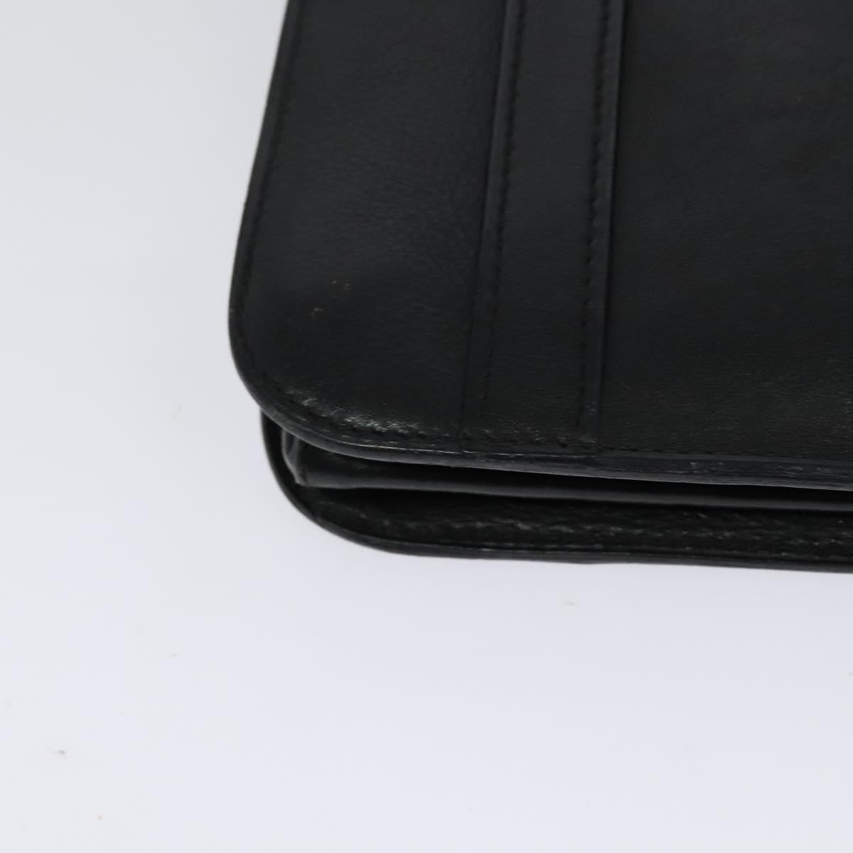 Celine CELINE Shoulder Bag Leather Black Gold Authentic 126895