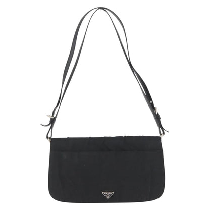 Prada PRADA Shoulder Bag Nylon Black Silver Authentic YKZ1095A