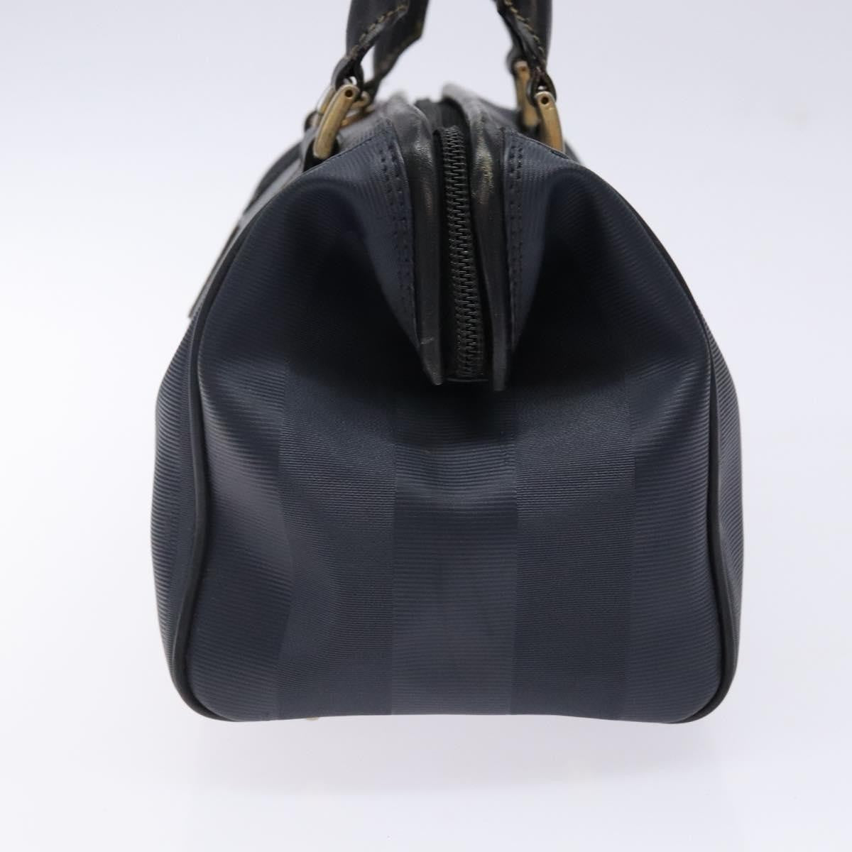 Fendi FENDI Pecan Canvas Hand Bag Navy Gold Authentic ep10858