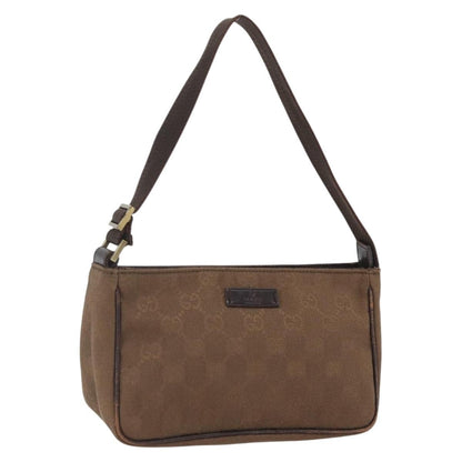 Gucci GUCCI GG Canvas Shoulder Bag Brown Gold 106644 Authentic 164050