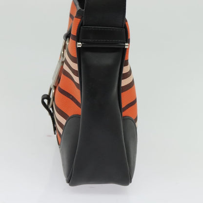 Burberry BURBERRY Blue Label Shoulder Bag Canvas Orange Silver Authentic 140671