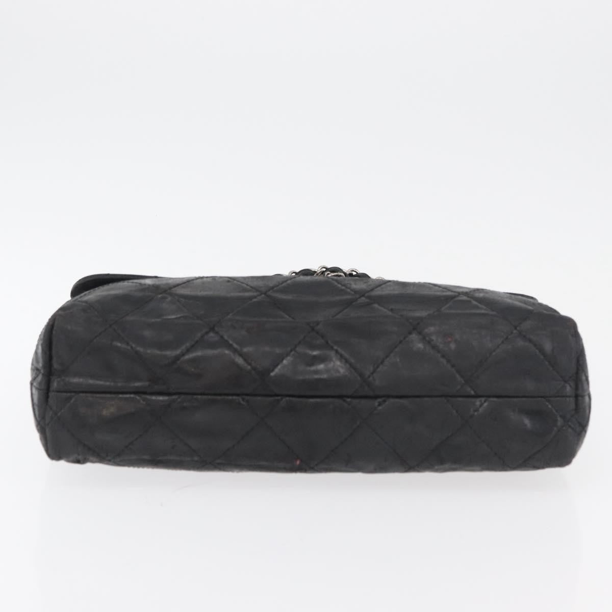 Chanel CHANEL Matelasse Chain Shoulder Bag Patent leather Black Silver CC Authentic 158095