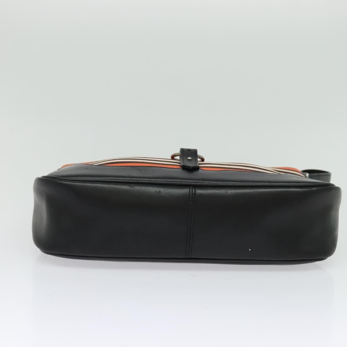 Burberry BURBERRY Blue Label Shoulder Bag Canvas Orange Silver Authentic 140671
