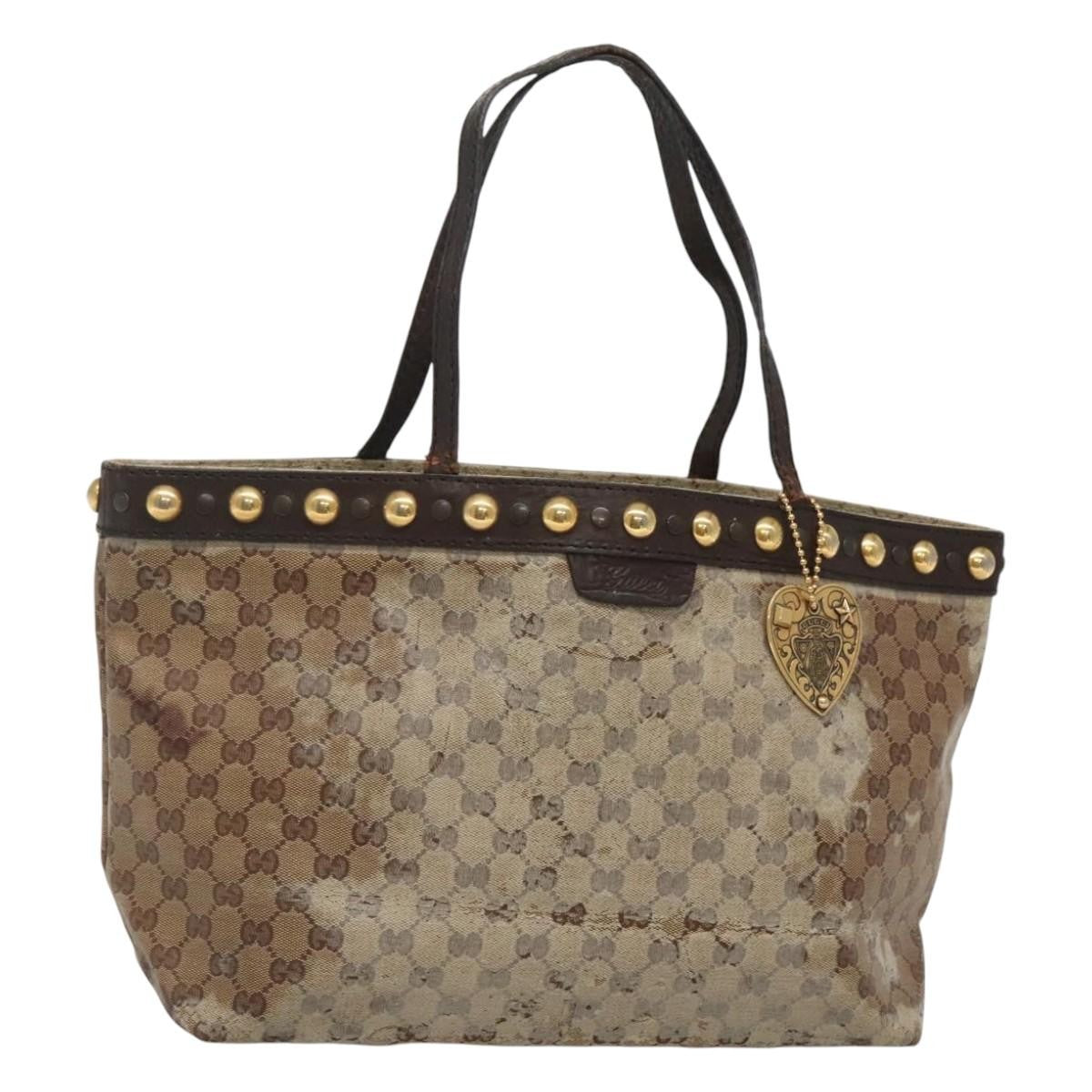 Gucci GUCCI GG Crystal Tote Bag Beige 207291 Authentic MX192