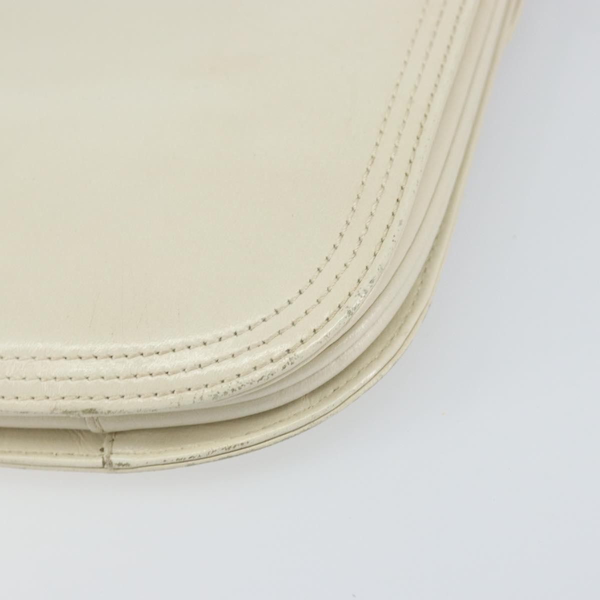 Saint Laurent SAINT LAURENT Shoulder Bag Leather White Authentic ka743