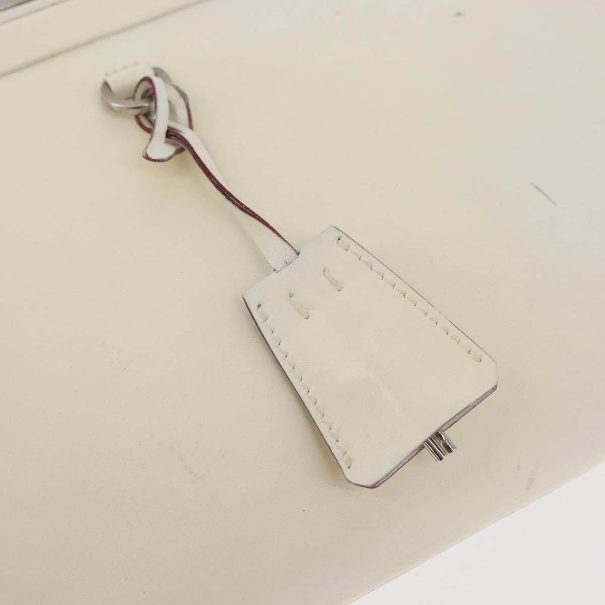 Prada PRADA Hand Bag Leather White Silver Authentic 178207