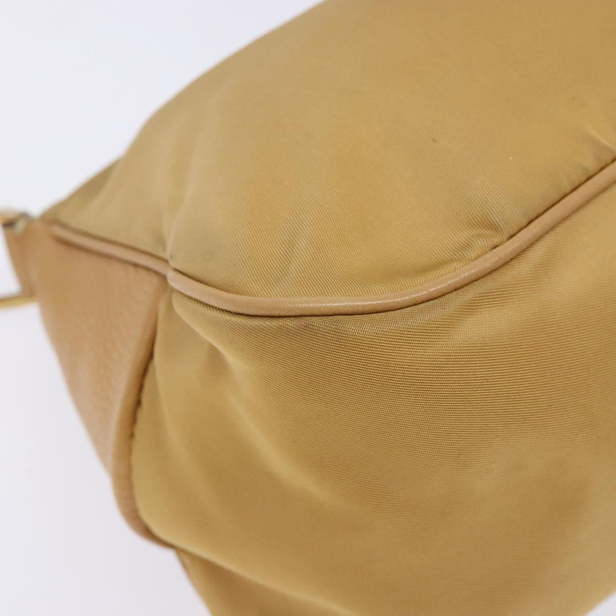 Prada PRADA Shoulder Bag Nylon Beige Gold Authentic 131423