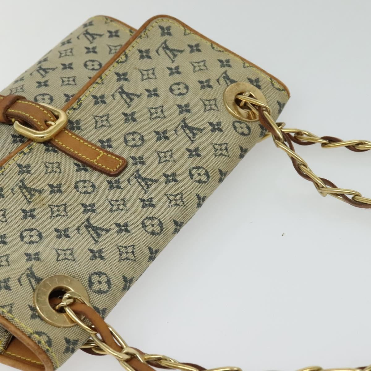 Louis Vuitton LOUIS VUITTON Monogram Mini Camille Chain Shoulder Bag Blue M92002 Authentic BD1396