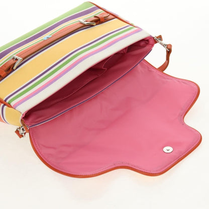 Burberry BURBERRY Shoulder Bag Canvas Multicolor Silver Authentic 160873V