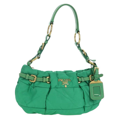 Prada PRADA Shoulder Bag Nylon Green Gold Authentic 156456