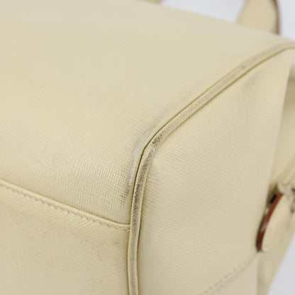 Prada PRADA Hand Bag Leather Beige Authentic BA8175