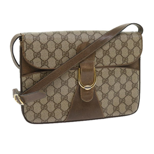 Gucci GUCCI GG Supreme Shoulder Bag PVC Leather Beige Authentic th4221