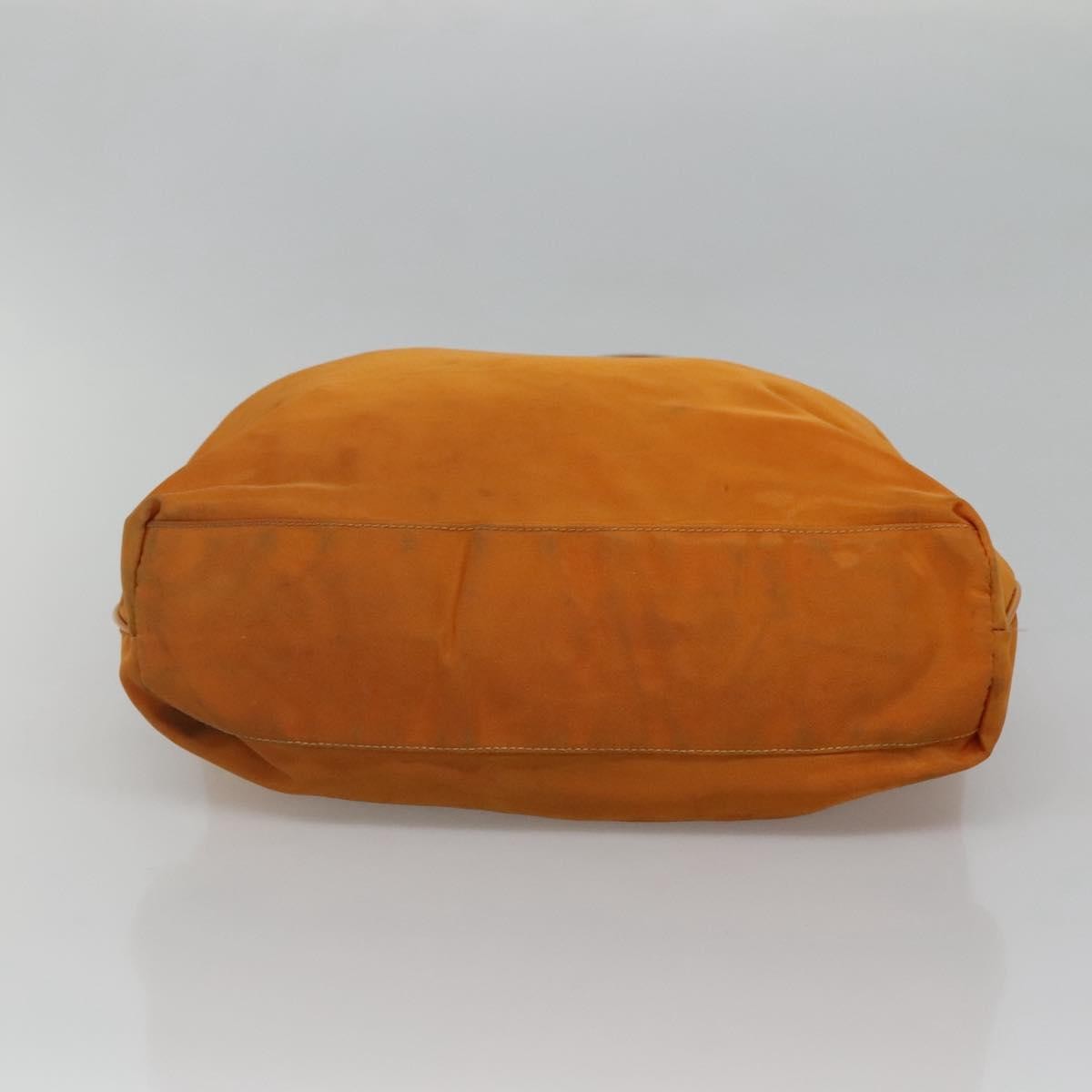 Prada PRADA Shoulder Bag Nylon Orange Gold Authentic EC663