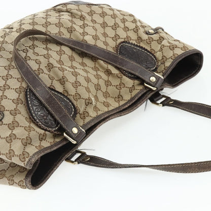 Gucci GUCCI GG Canvas Histeria Tote Bag Beige Gold 211954 Authentic 175958