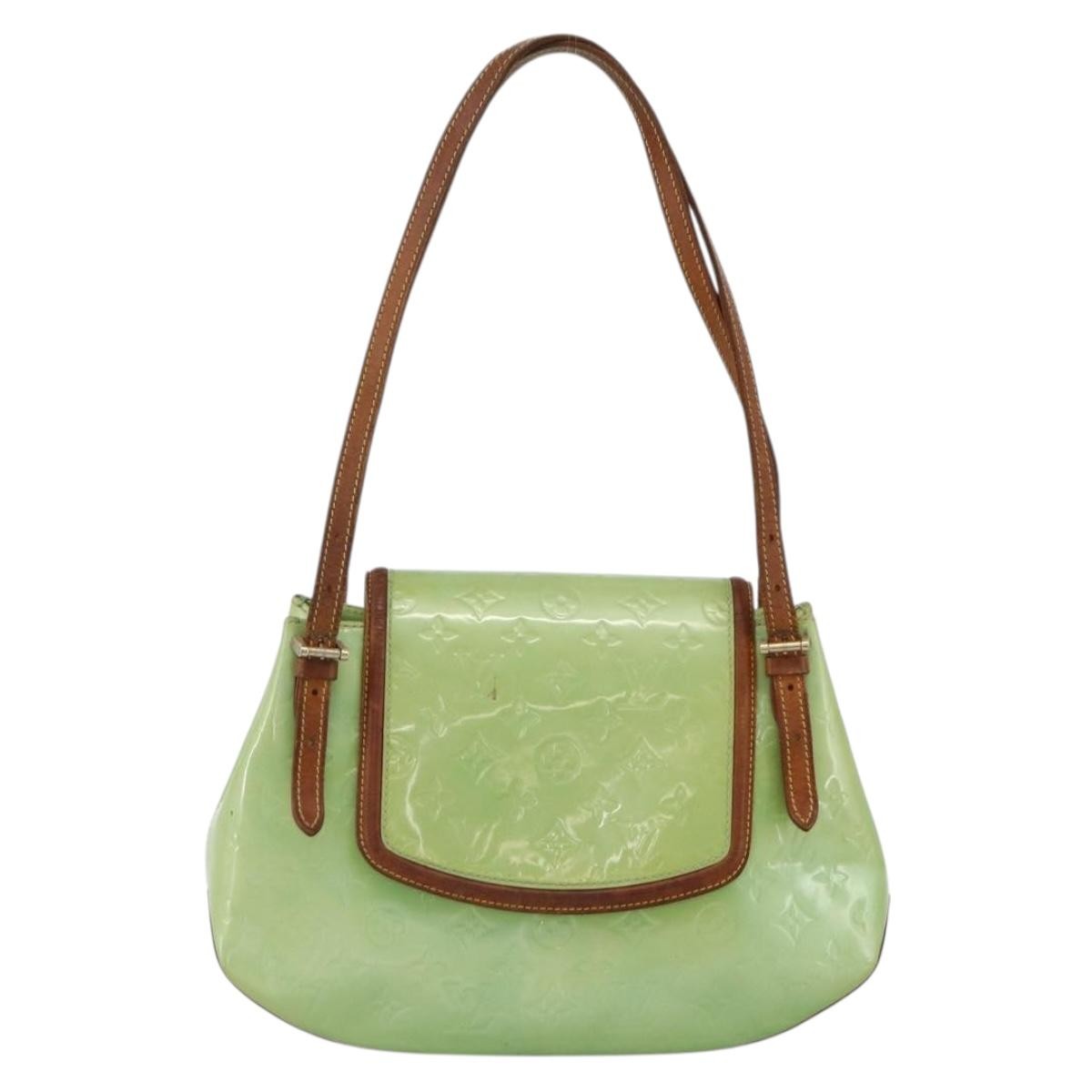 Louis Vuitton LOUIS VUITTON Vernis Biscayne Bay GM Shoulder Bag Peppermint M91285 Authentic LNZ031