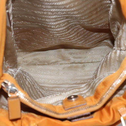 Prada PRADA Shoulder Bag Nylon Orange Gold Authentic EC663