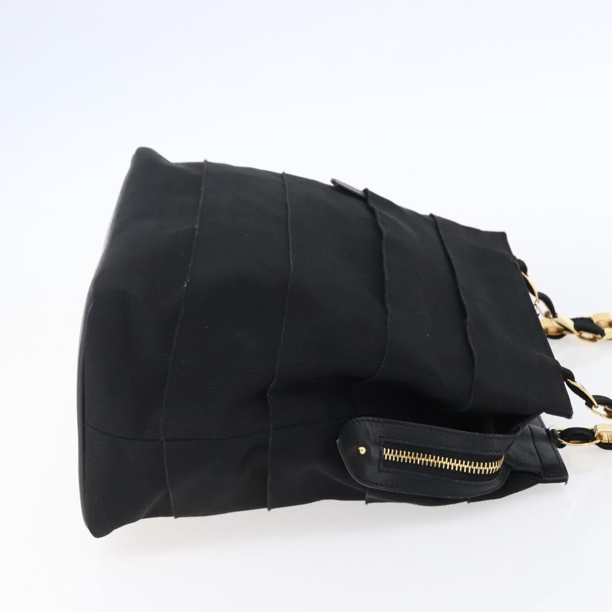 Salvatore Ferragamo Salvatore Ferragamo Chain Vala Tote Bag Canvas Navy Gold Authentic BA7334