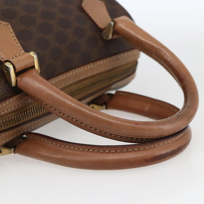 Celine CELINE Macadam Canvas Mini Hand Bag PVC Leather Brown Gold Authentic mr1952