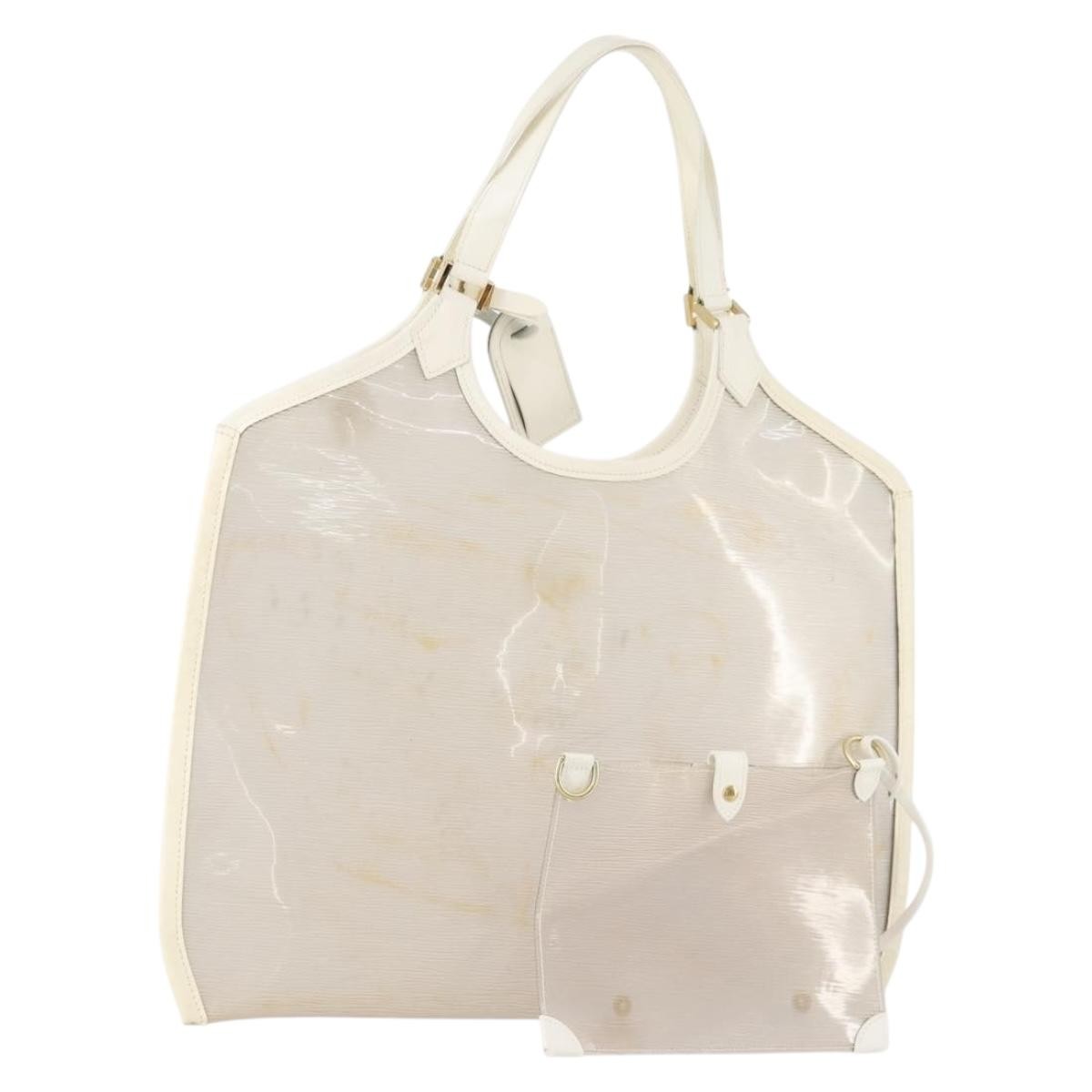 Louis Vuitton LOUIS VUITTON Epi Plage Via Bag Vinyl Leather Clear White M92153 LV Authentic bs33391