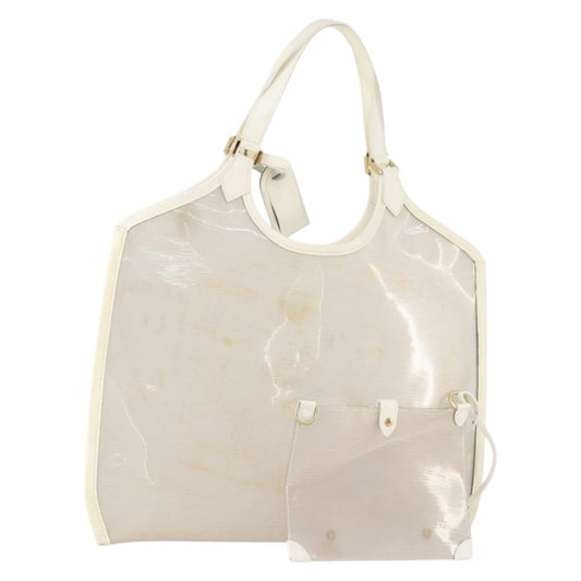 Louis Vuitton LOUIS VUITTON Epi Plage Via Bag Vinyl Leather Clear White M92153 LV Authentic bs33391