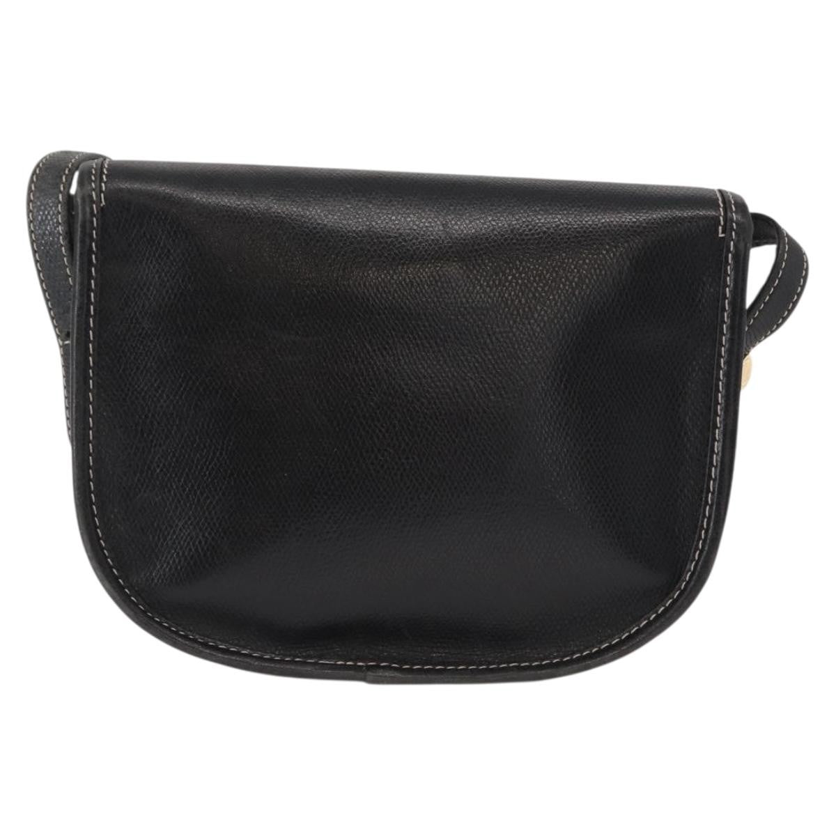 Loewe LOEWE Anagram Shoulder Bag Leather Black Gold Authentic ep12382