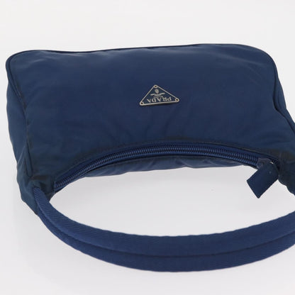 Prada PRADA Hand Bag Nylon Blue Silver Authentic 161409