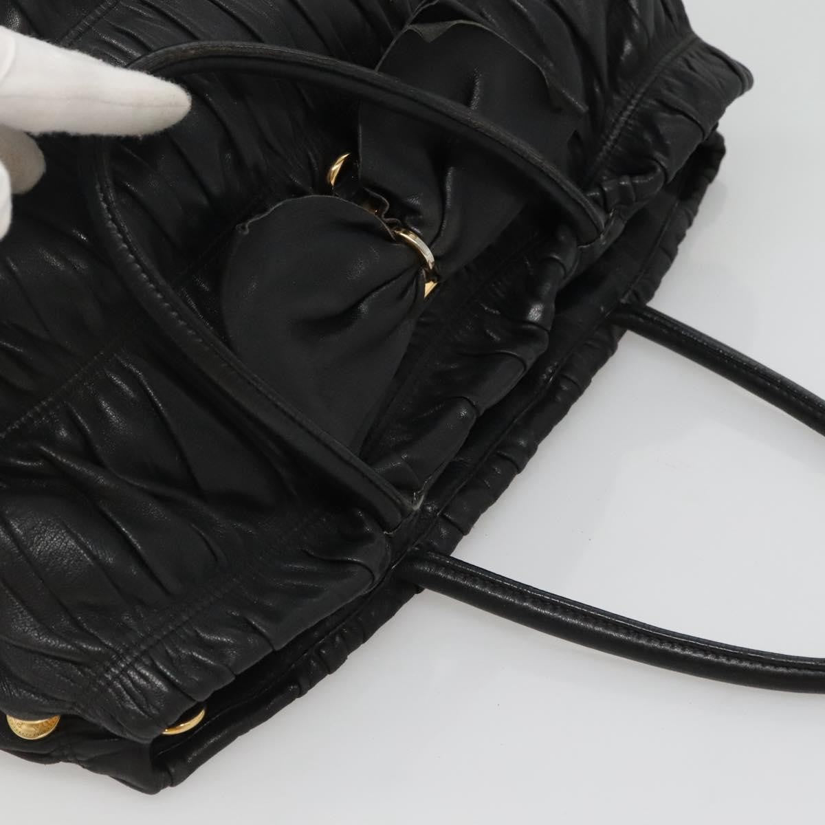 Prada PRADA Hand Bag Leather 2way Black Authentic hk2413