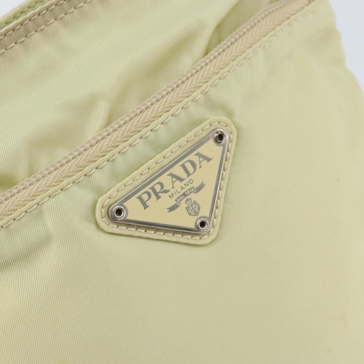 Prada PRADA Shoulder Bag Nylon Ivory Silver Authentic 146915