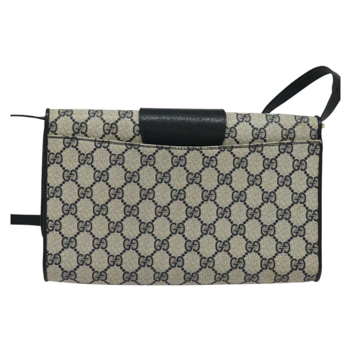 Gucci GUCCI GG Supreme Shoulder Bag PVC Navy Gold Authentic ep10523