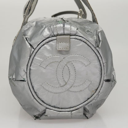 Chanel CHANEL Sports Hand Bag Coated Canvas Silver CC Authentic bs21669
