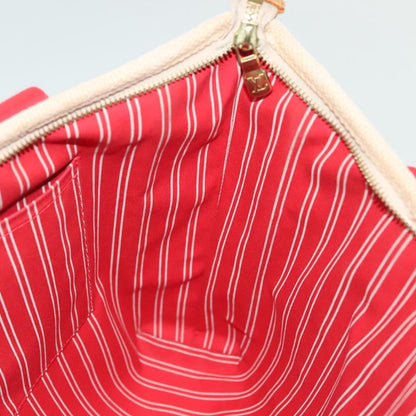 Louis Vuitton LOUIS VUITTON Antigua Cabas MM Tote Bag Beige Red M40035 LV Authentic 137278