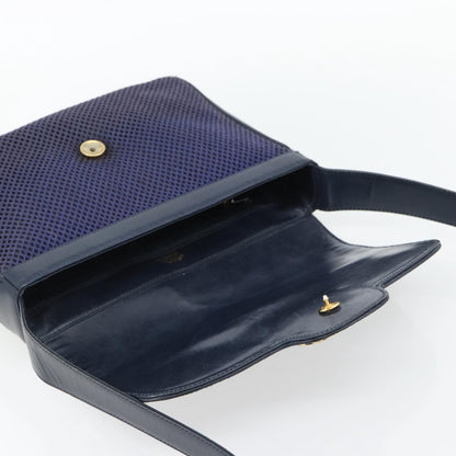Gucci GUCCI Shoulder Bag Leather Purple Gold Authentic 180820