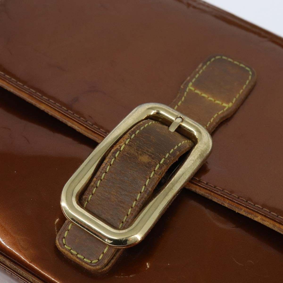 Louis Vuitton LOUIS VUITTON Monogram Vernis Christie GM Bag Bronze M91107 LV Authentic 147762