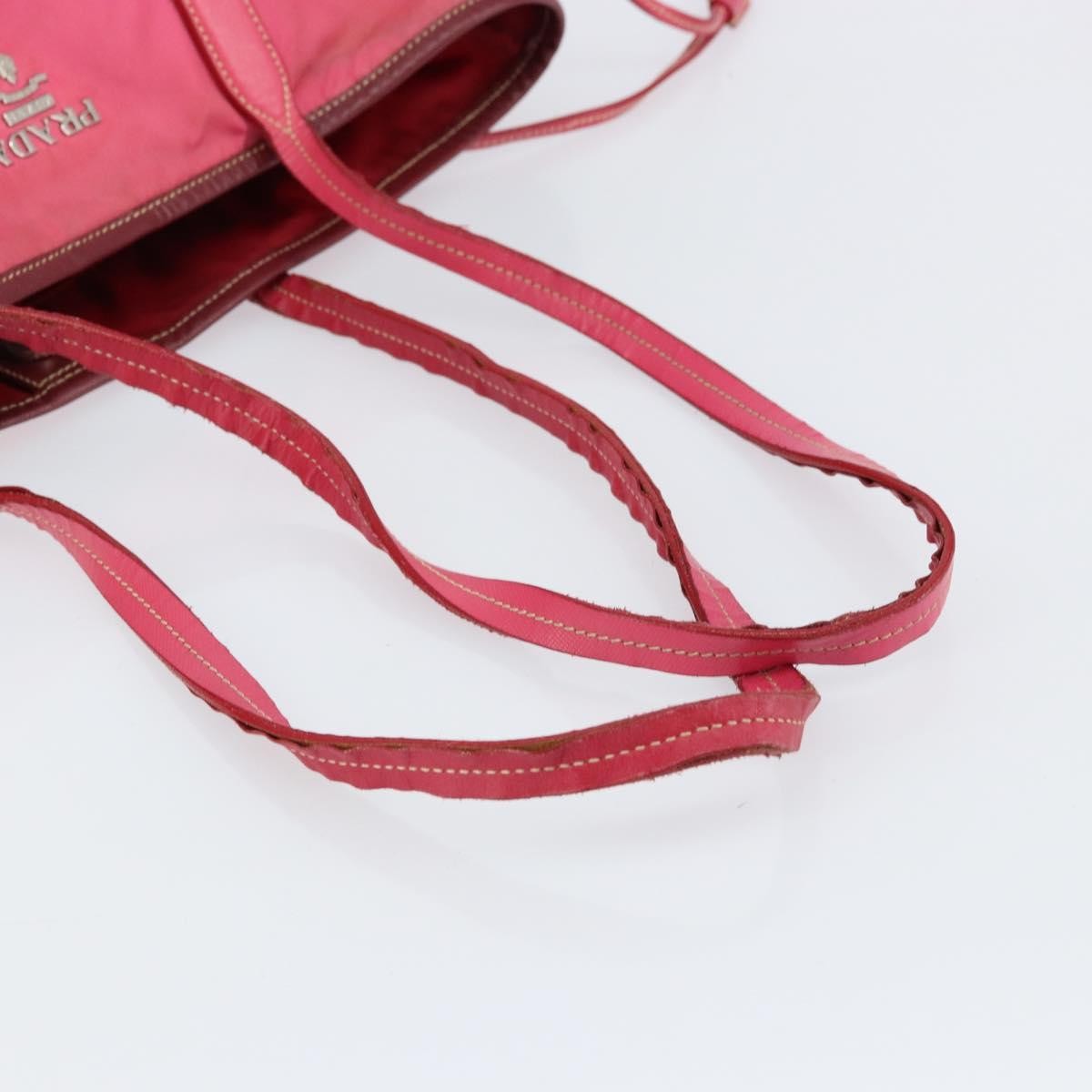 Prada PRADA Tote Bag Nylon Pink Silver Authentic 151499