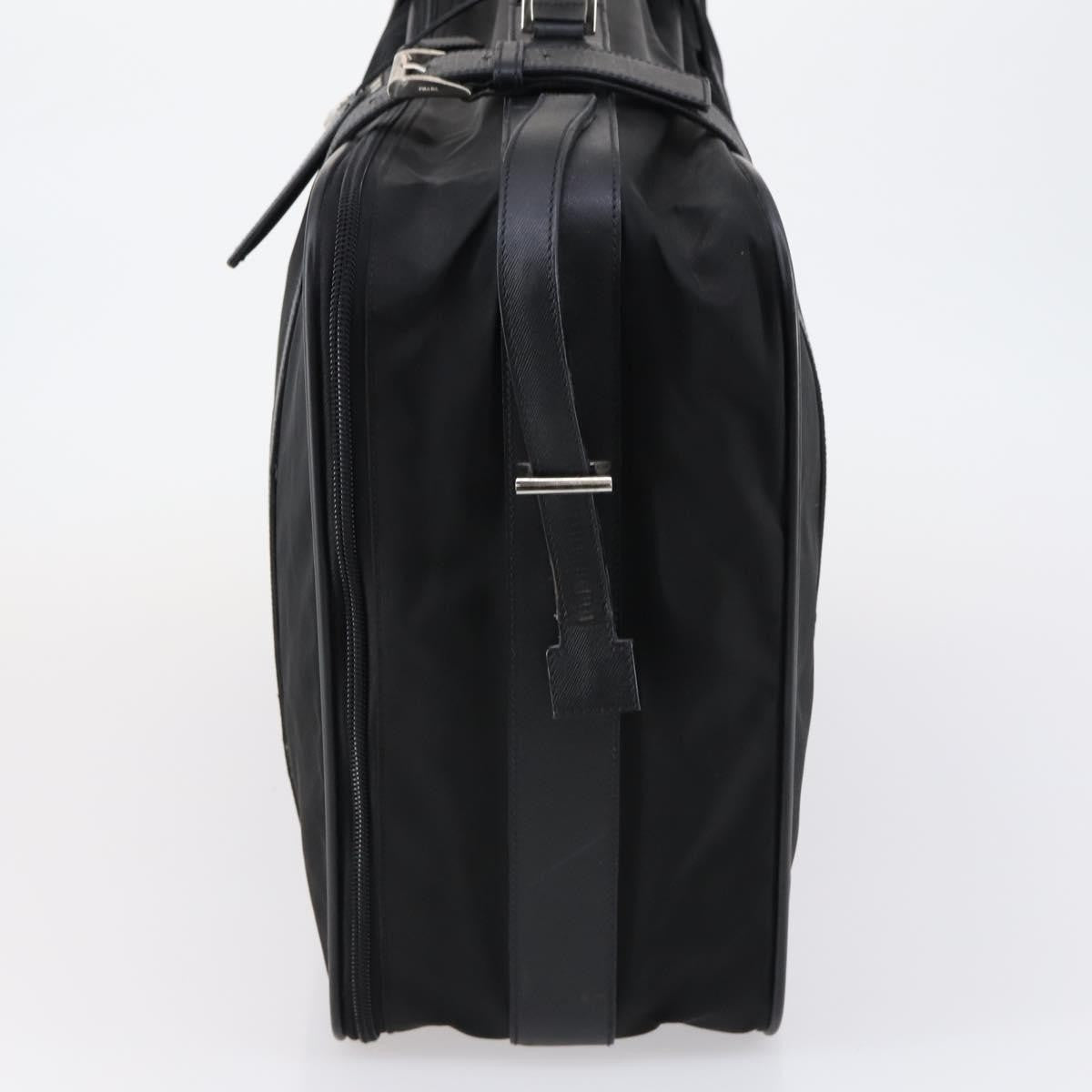 Prada PRADA Trunk Nylon Black Silver Authentic am9650 Bag