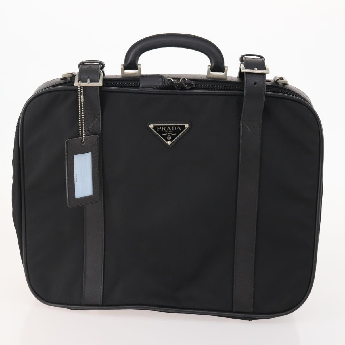 Prada PRADA Trunk Nylon 2 Set Black Authentic 174973 Bag