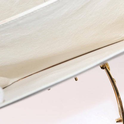 Celine CELINE Shoulder Bag Leather White Gold Authentic yk19773