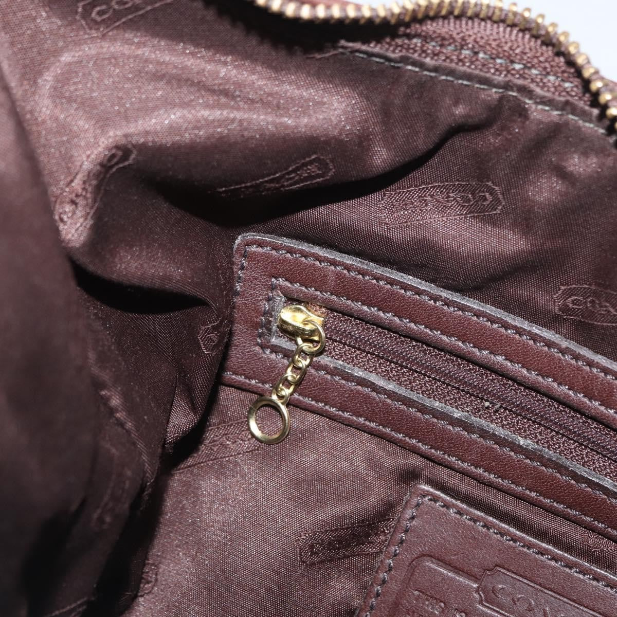 Coach Coach Shoulder Bag Leather Brown Gold Authentic 172666