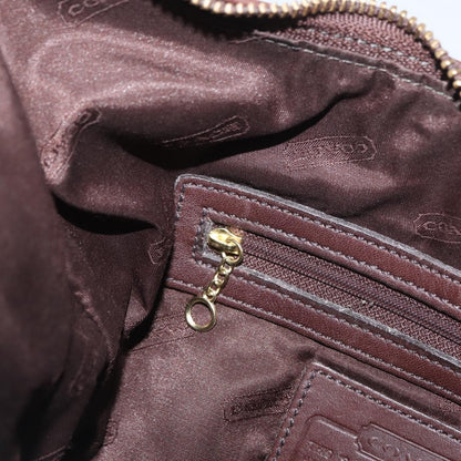 Coach Coach Shoulder Bag Leather Brown Gold Authentic 172666