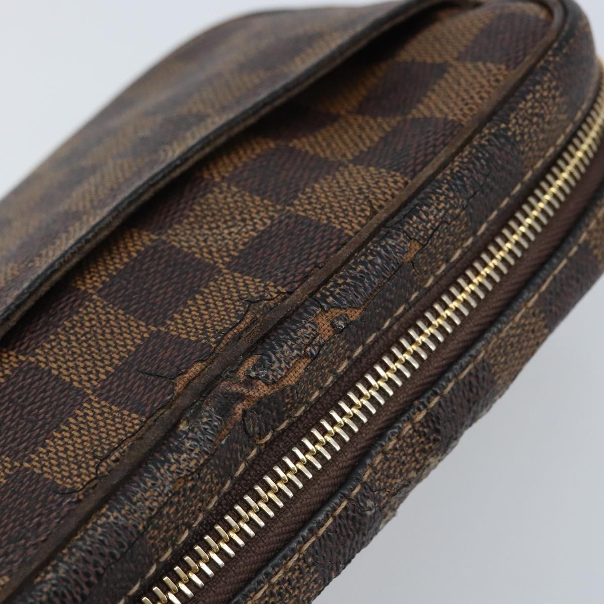 Louis Vuitton LOUIS VUITTON Damier Ebene Pochette Billets Macau Clutch Bag N61739 Authentic BA11690