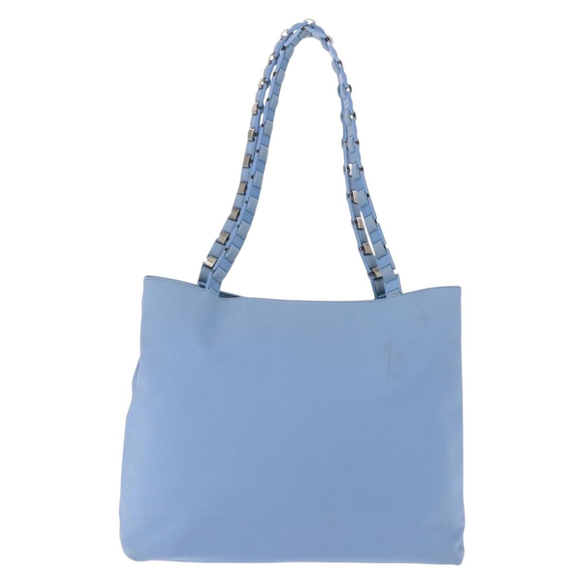 Salvatore Ferragamo Salvatore Ferragamo Tote Bag Canvas Blue Silver Authentic BA7336