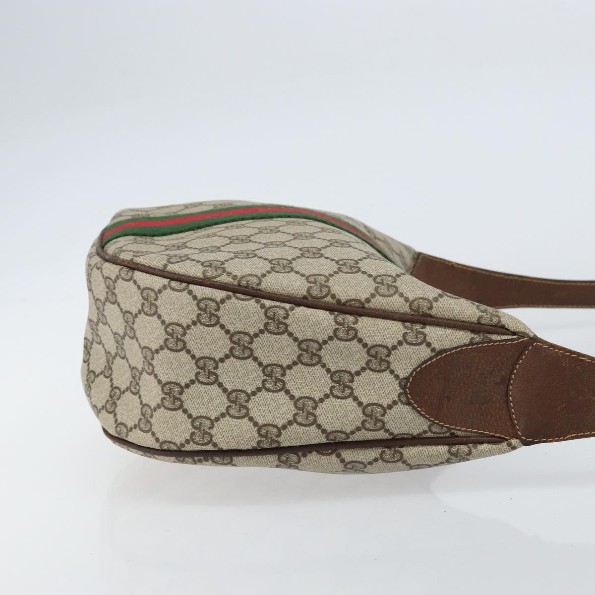 Gucci GUCCI GG Supreme Web Sherry Line Shoulder Bag PVC Beige 001 3840 5 Authentic 156832