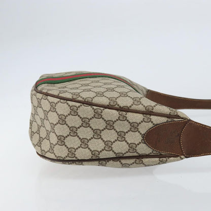 Gucci GUCCI GG Supreme Web Sherry Line Shoulder Bag PVC Beige 001 3840 5 Authentic 156832