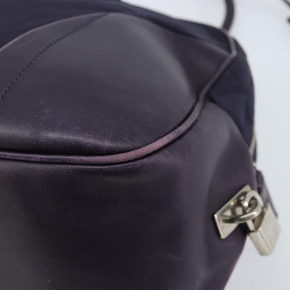 Prada PRADA Boston Bag Nylon Purple Silver Authentic ep13475