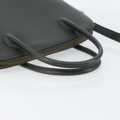 Celine CELINE Hand Bag Leather 2way Green Gold Authentic 161118