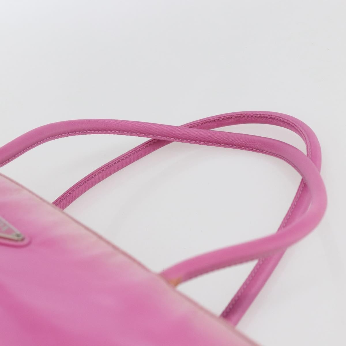 Prada PRADA Tote Bag Nylon Pink Silver Authentic 164823