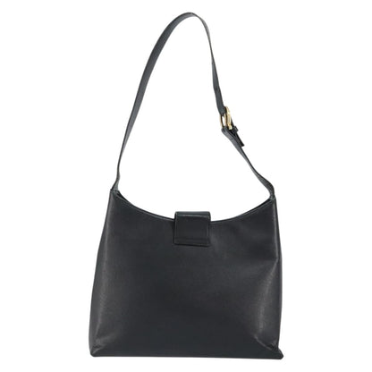 Salvatore Ferragamo Salvatore Ferragamo Gancini Shoulder Bag Leather Black Gold Authentic BA8226