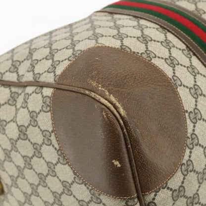 Gucci GUCCI GG Supreme Web Sherry Line Bag PVC Beige Gold 001 25 424 Authentic mr1686