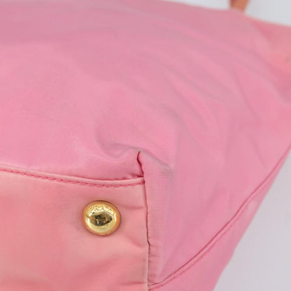 Prada PRADA Tote Bag Nylon Pink Gold Authentic 161648